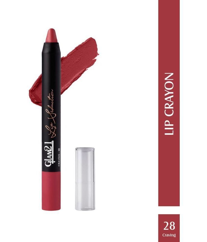     			Glam21 Lip Seduction Non-Transfer Crayon Lipstick Lightweight & Creamy Matte Finish 2.8gm Carving-28