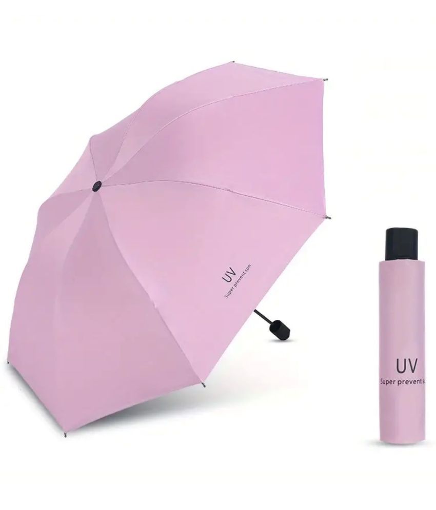     			Infispace Manual Umbrella For  Boys & Girls, UV-Rays Safe 23 Inch Large Size 3-Fold Umbrella,Pink Color Umberallas For Sun & Rain