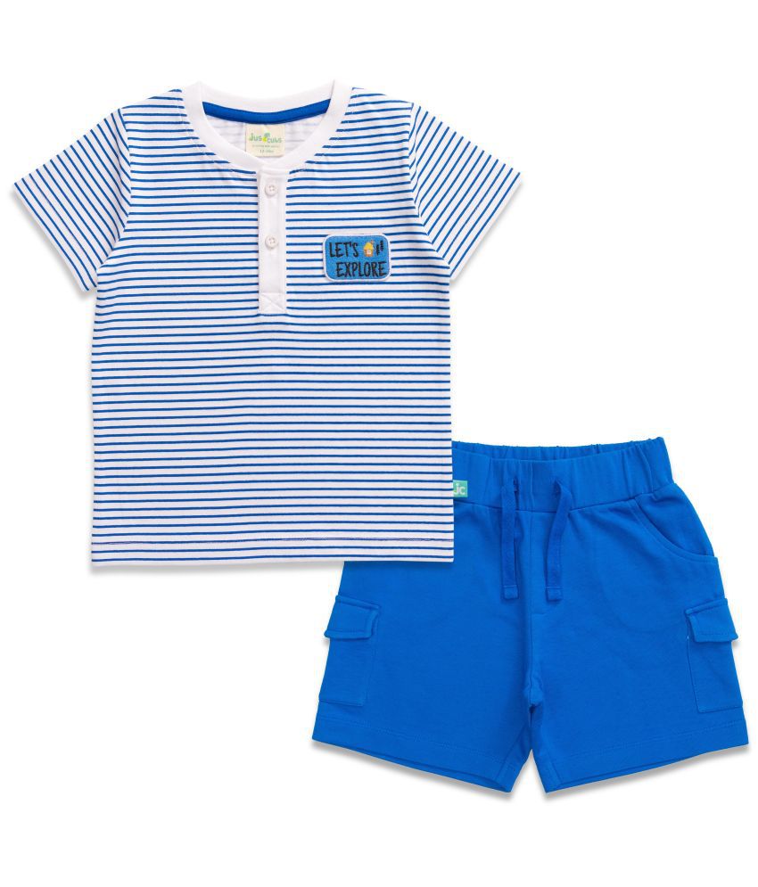     			Juscubs Blue Cotton Baby Boy T-Shirt & Shorts ( Pack of 1 )