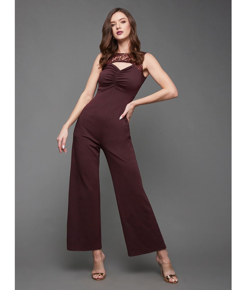    			Miss Chase Wine Polyester Regular Fit Women's Jumpsuit ( Pack of 1 )