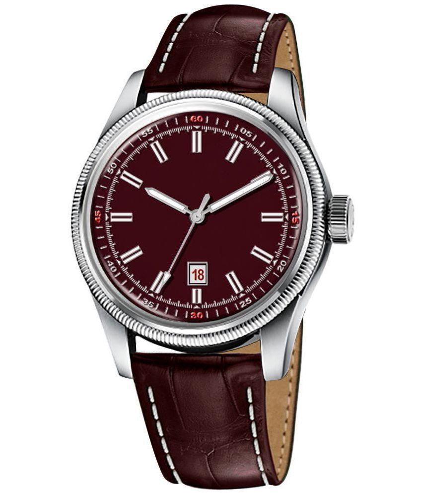     			Newman Red Leather Analog Men's Watch