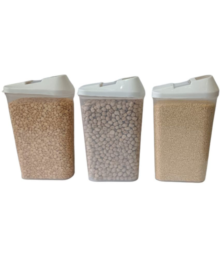     			YESKART Plastic White Dal Container ( Set of 3 )