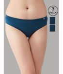 C9 Airwear Pack of 3 Nylon Solid Women's Bikini ( Blue )