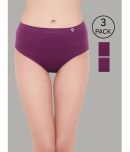 C9 Airwear Pack of 3 Nylon Solid Women's Bikini ( Purple )