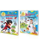 Sawan 2 In 1 Copy To Colour Our Helpers & Sports And Superheroes & Robots | Pack Of 2 Colouring Books (Paperback, Manoj Publications Editorial Board)