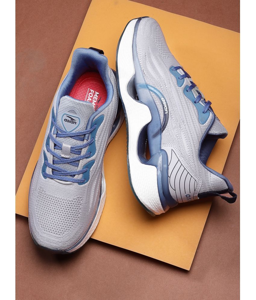     			ASIAN TWINSPRING-03 Light Grey Men's Sports Running Shoes