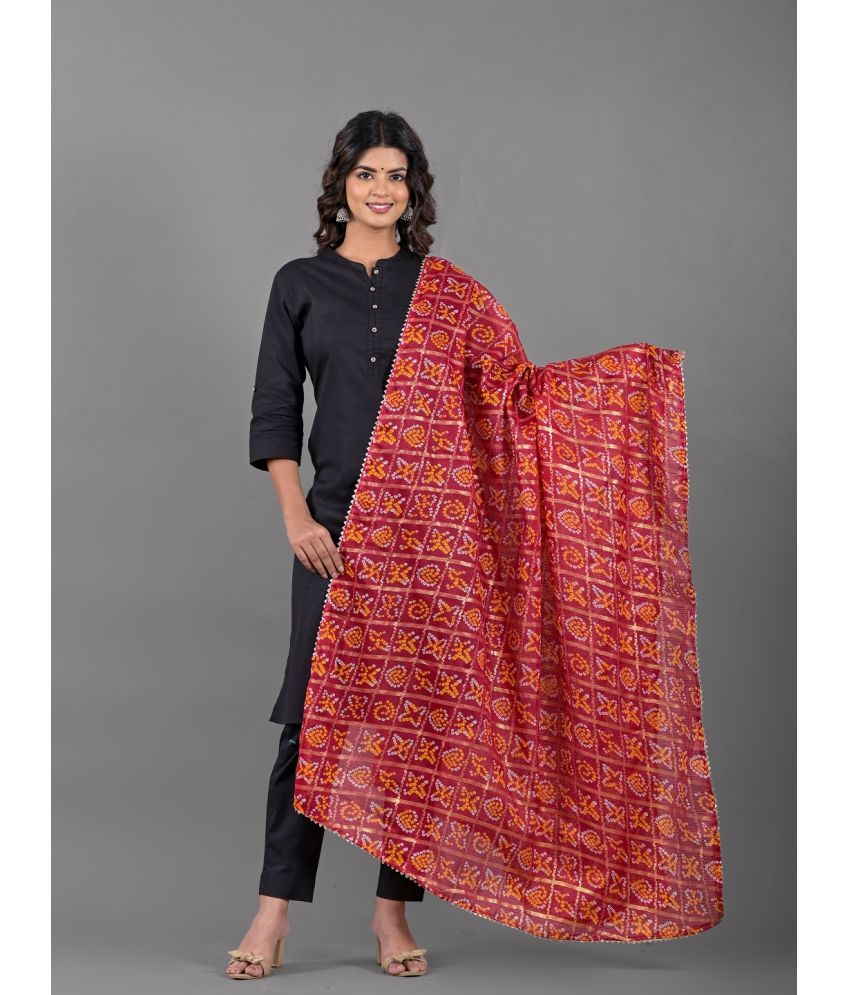     			Apratim Maroon Cotton Blend Women's Dupatta - ( Pack of 1 )