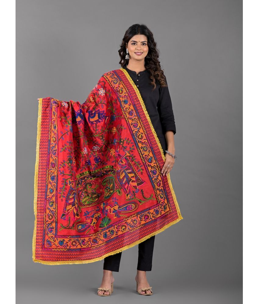     			Apratim Red Cotton Women's Dupatta - ( Pack of 1 )