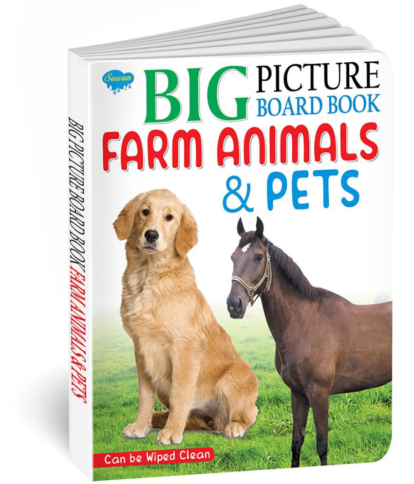     			Big Picture Board Book Farm Animals & Pets | Can Be Wiped Clean