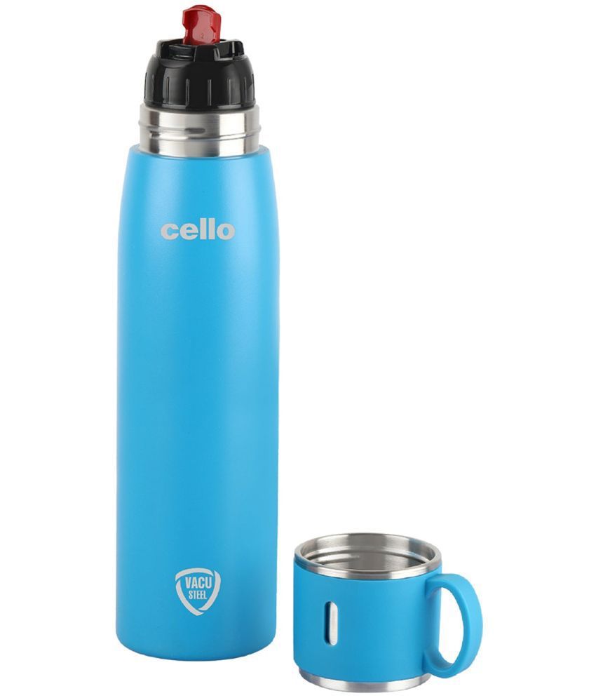     			Cello Duro Cup Vacusteel Blue Steel Flask ( 750 ml )