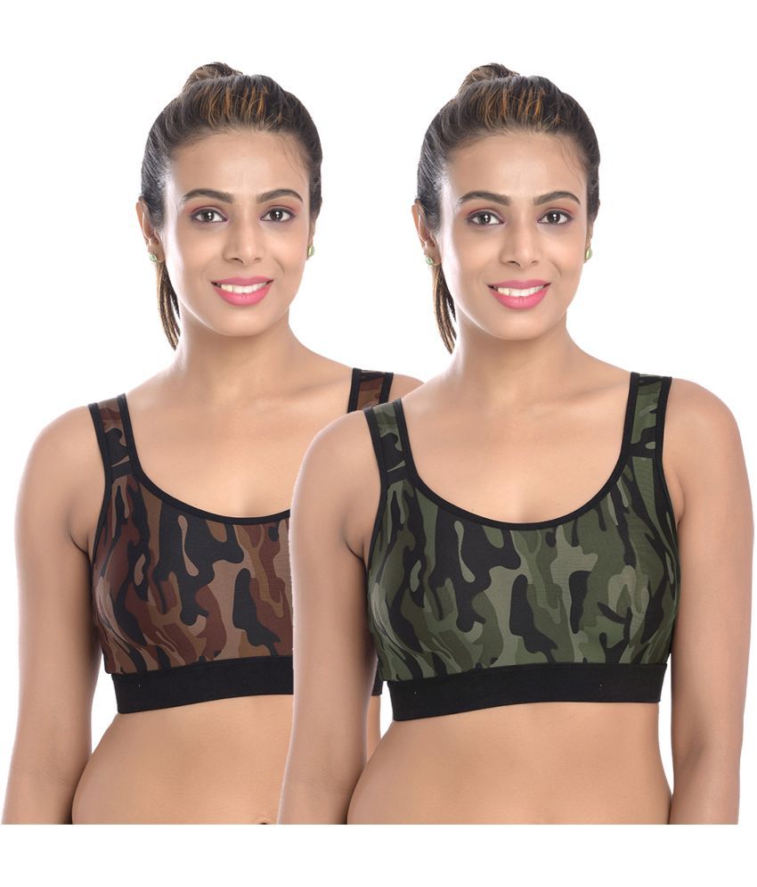     			FIMS - Fashion is my style Multicolor Lycra Non Padded Women's Racerback bra ( Pack of 2 )