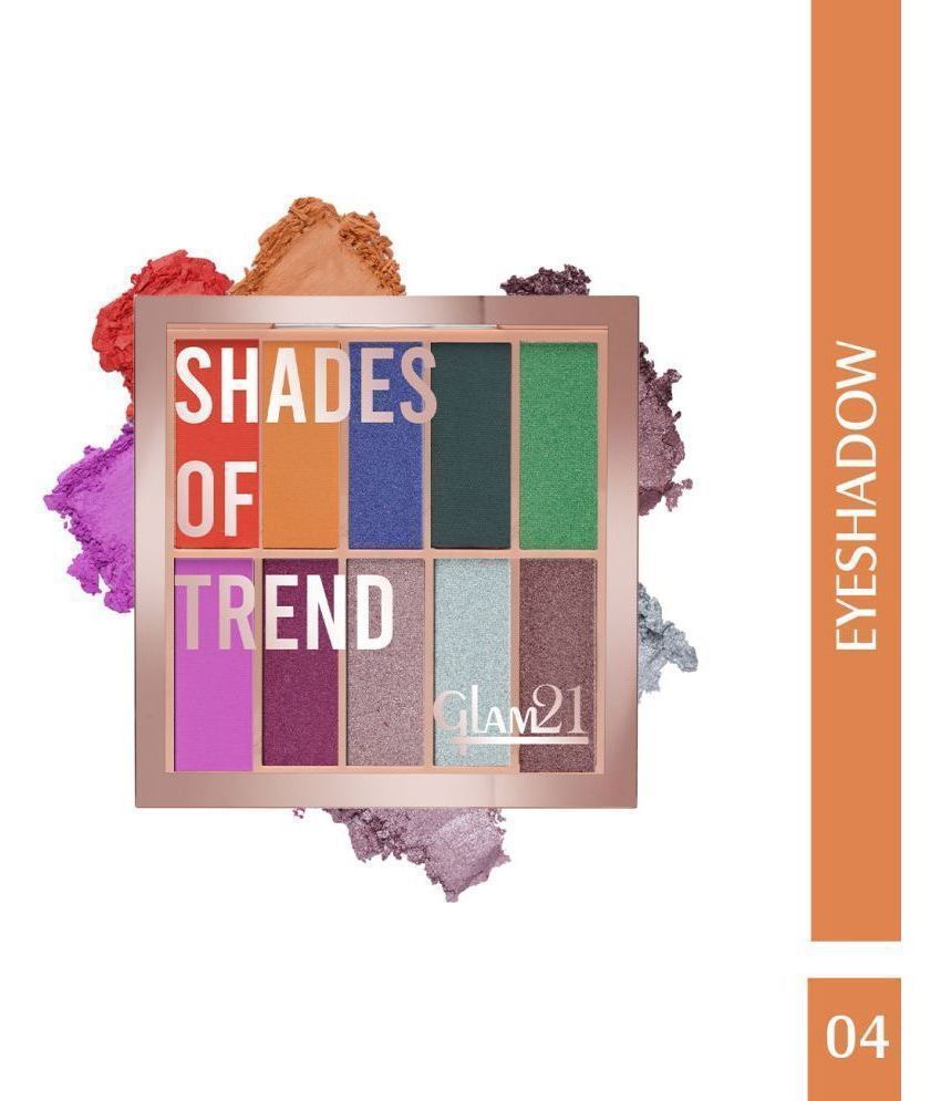     			Glam21 Shades of Trend Eyeshadow Palette 10 Highly Pigmented Shades Shimmery Finish 4gm Shade-04