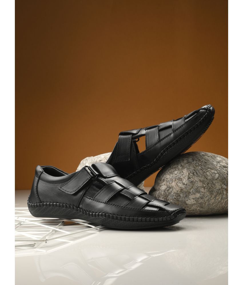     			KNIGHT WALKERS Black Men's Leather Slipper