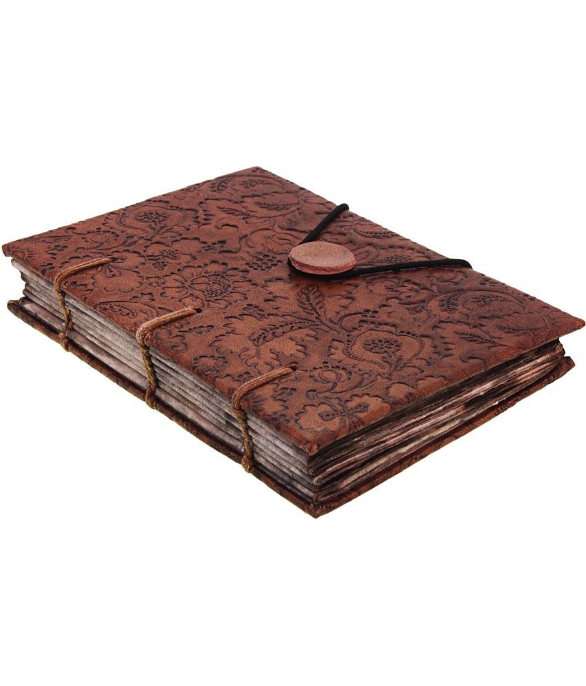     			Leather Embossed Diary With Antique Paper In Special Binding Regular Notebook