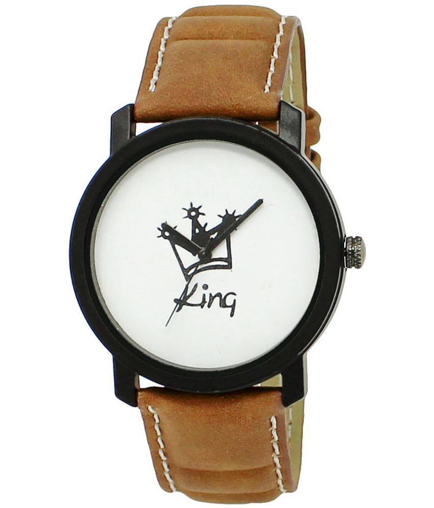     			Lorem Brown Leather Analog Men's Watch