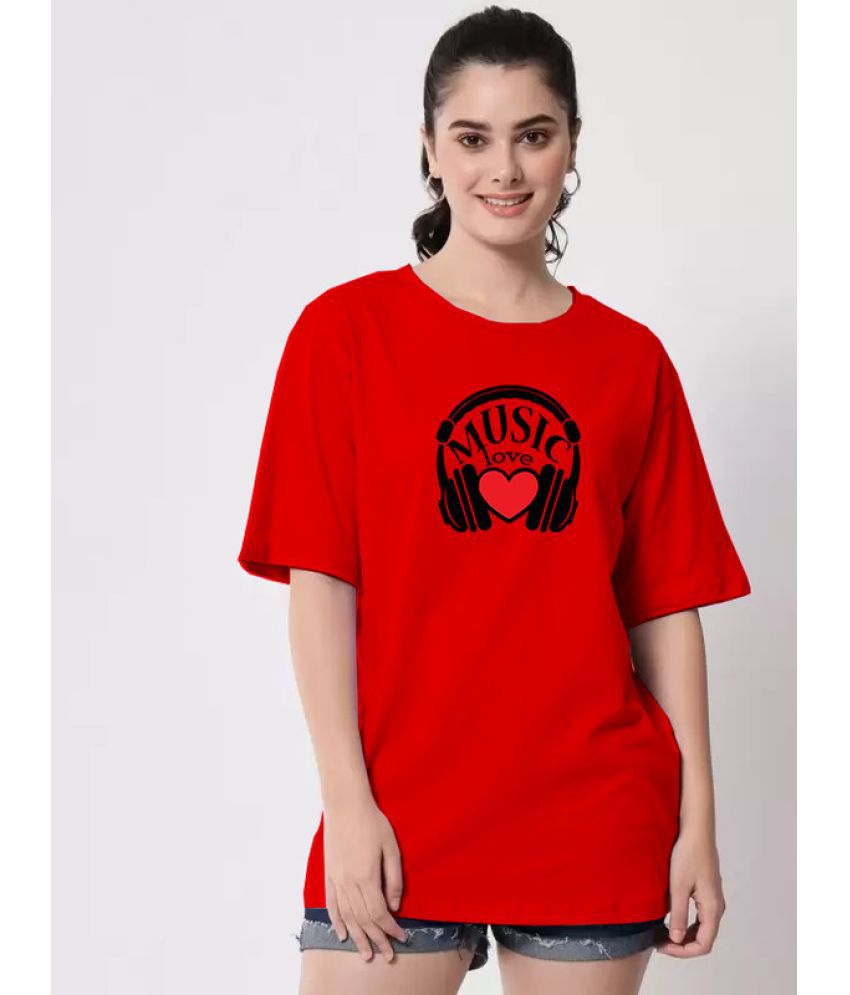     			Madfrog Red Cotton Blend Tees - Single