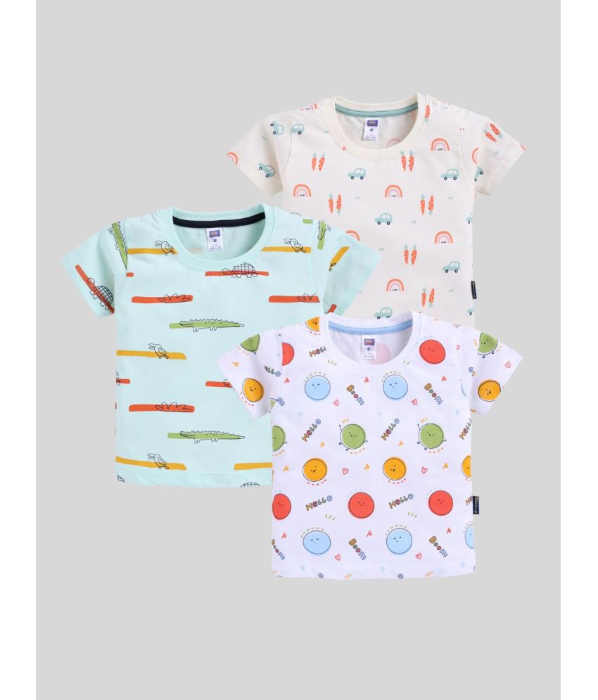     			Nottie planet Multi Color Cotton Boy's T-Shirt ( Pack of 3 )