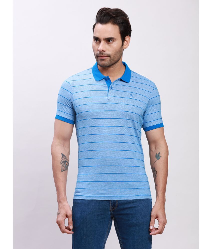     			Parx Cotton Regular Fit Dyed Half Sleeves Men's Polo T Shirt - Blue ( Pack of 1 )