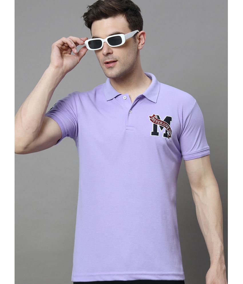     			R.ARHAN PREMIUM Cotton Blend Regular Fit Solid Half Sleeves Men's Polo T Shirt - Purple ( Pack of 1 )