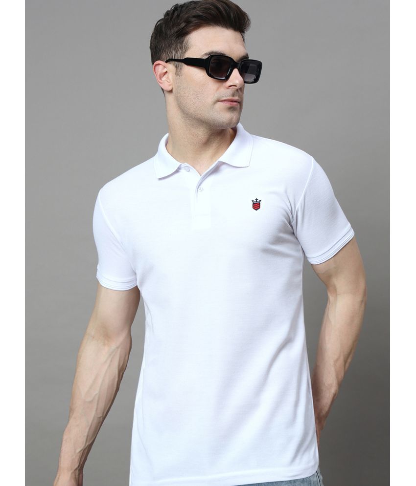    			R.ARHAN PREMIUM Cotton Blend Regular Fit Solid Half Sleeves Men's Polo T Shirt - White ( Pack of 1 )