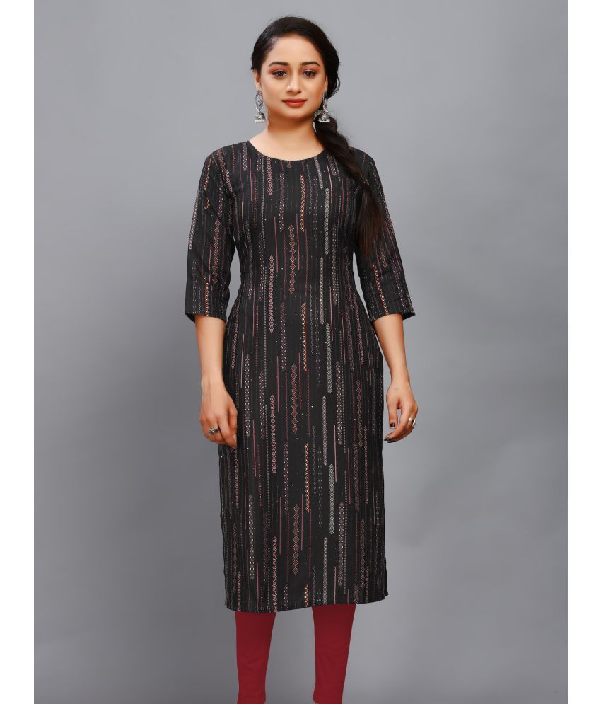     			RIAANA Rayon Printed Straight Women's Kurti - Maroon ( Pack of 1 )