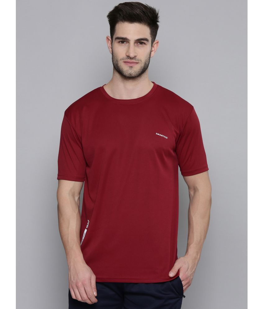     			Smartees Polyester Regular Fit Solid Half Sleeves Men's T-Shirt - Maroon ( Pack of 1 )