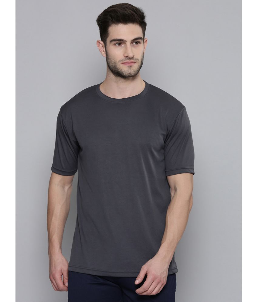     			Smartees Polyester Regular Fit Solid Half Sleeves Men's T-Shirt - Grey ( Pack of 1 )