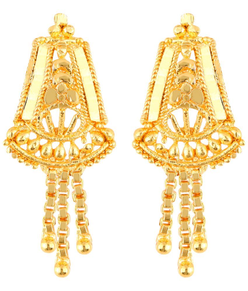     			VIVASTRI Golden Drop Earrings ( Pack of 1 )