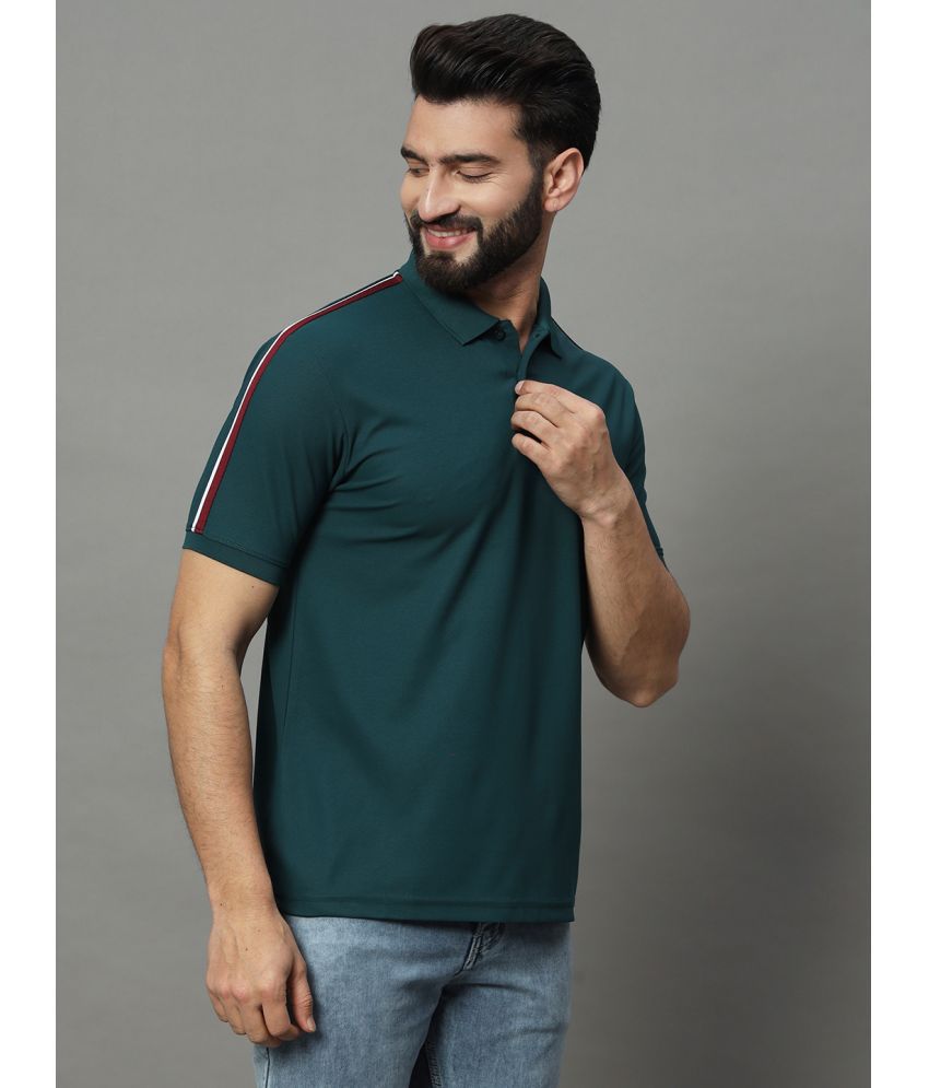     			renuovo Cotton Blend Regular Fit Solid Half Sleeves Men's Polo T Shirt - Green ( Pack of 1 )