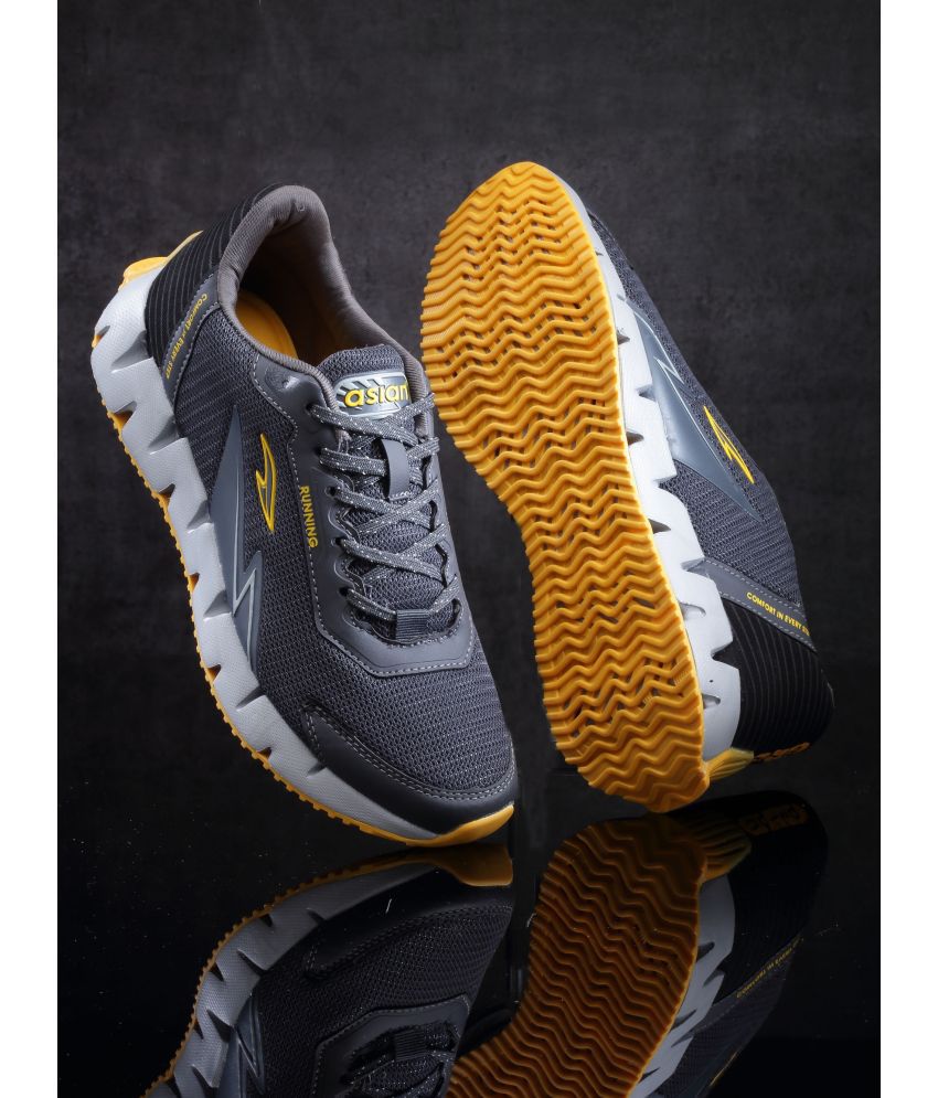     			ASIAN ZIGZAG-01 Dark Grey Men's Sports Running Shoes