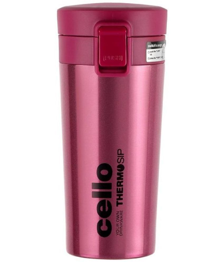     			Cello Monty Vacusteel Pink Steel Flask ( 450 ml )