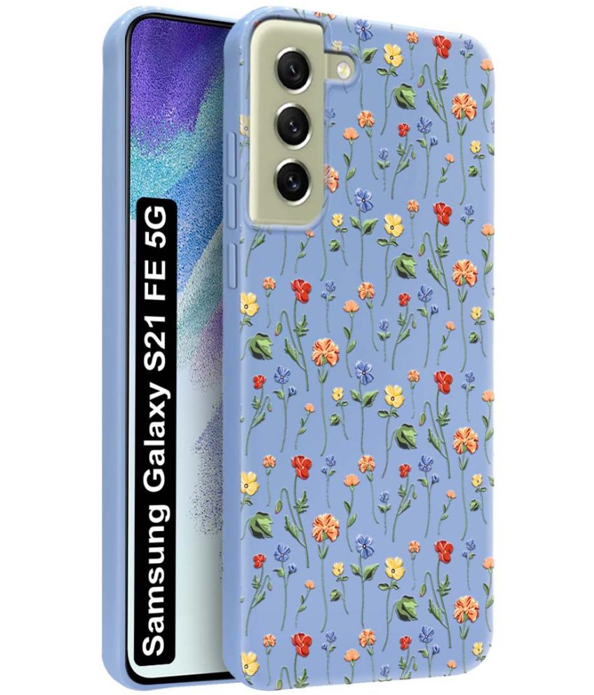     			NBOX Blue Printed Back Cover Silicon Compatible For Samsung Galaxy S21 FE 5G ( Pack of 1 )