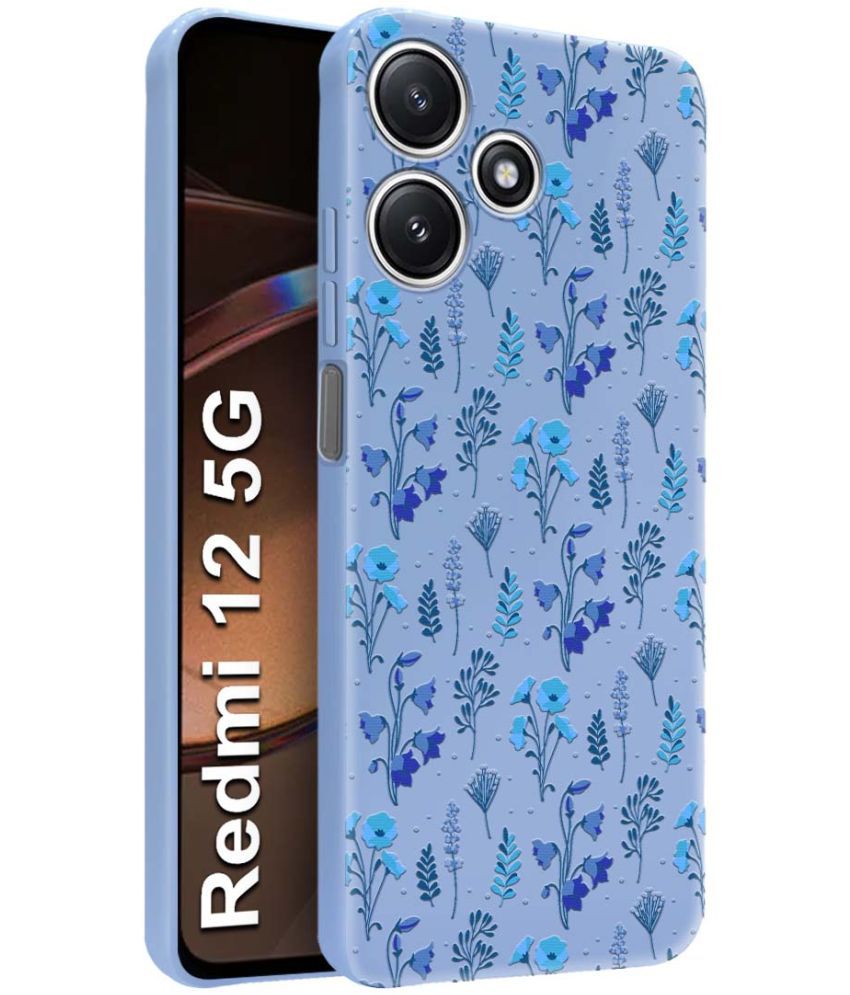     			NBOX Blue Printed Back Cover Silicon Compatible For Redmi 12 5G ( Pack of 1 )