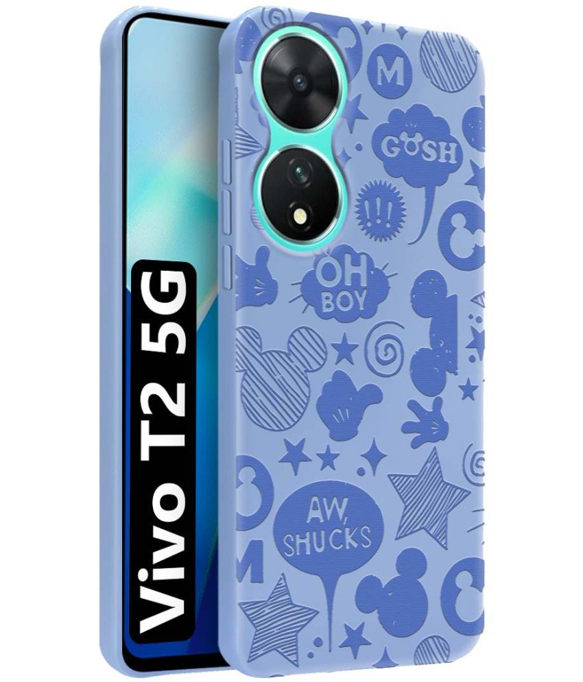     			NBOX Blue Printed Back Cover Silicon Compatible For Vivo T2 5G ( Pack of 1 )