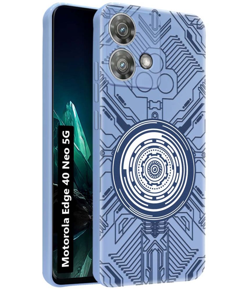     			NBOX Blue Printed Back Cover Silicon Compatible For Motorola Edge 40 Neo 5G ( Pack of 1 )