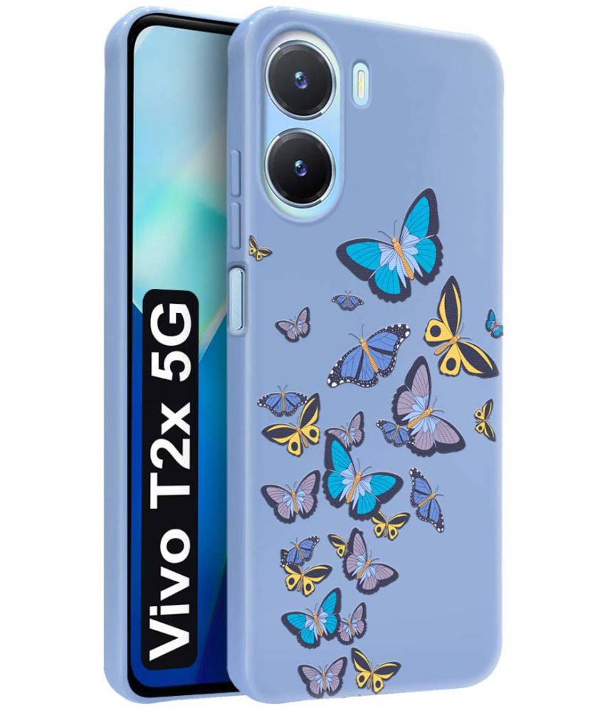     			NBOX Blue Printed Back Cover Silicon Compatible For Vivo T2x 5G ( Pack of 1 )