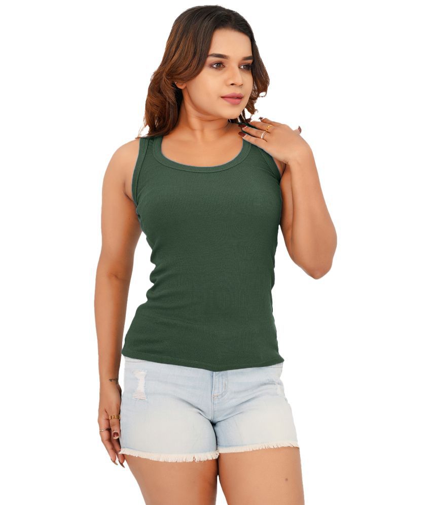    			Radprix Green Cotton Blend Women's Tank Top ( Pack of 1 )