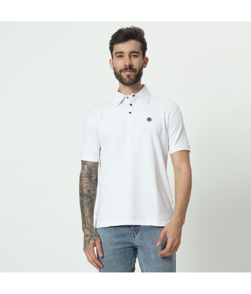     			TAB91 Cotton Blend Regular Fit Self Design Half Sleeves Men's Polo T Shirt - White ( Pack of 1 )
