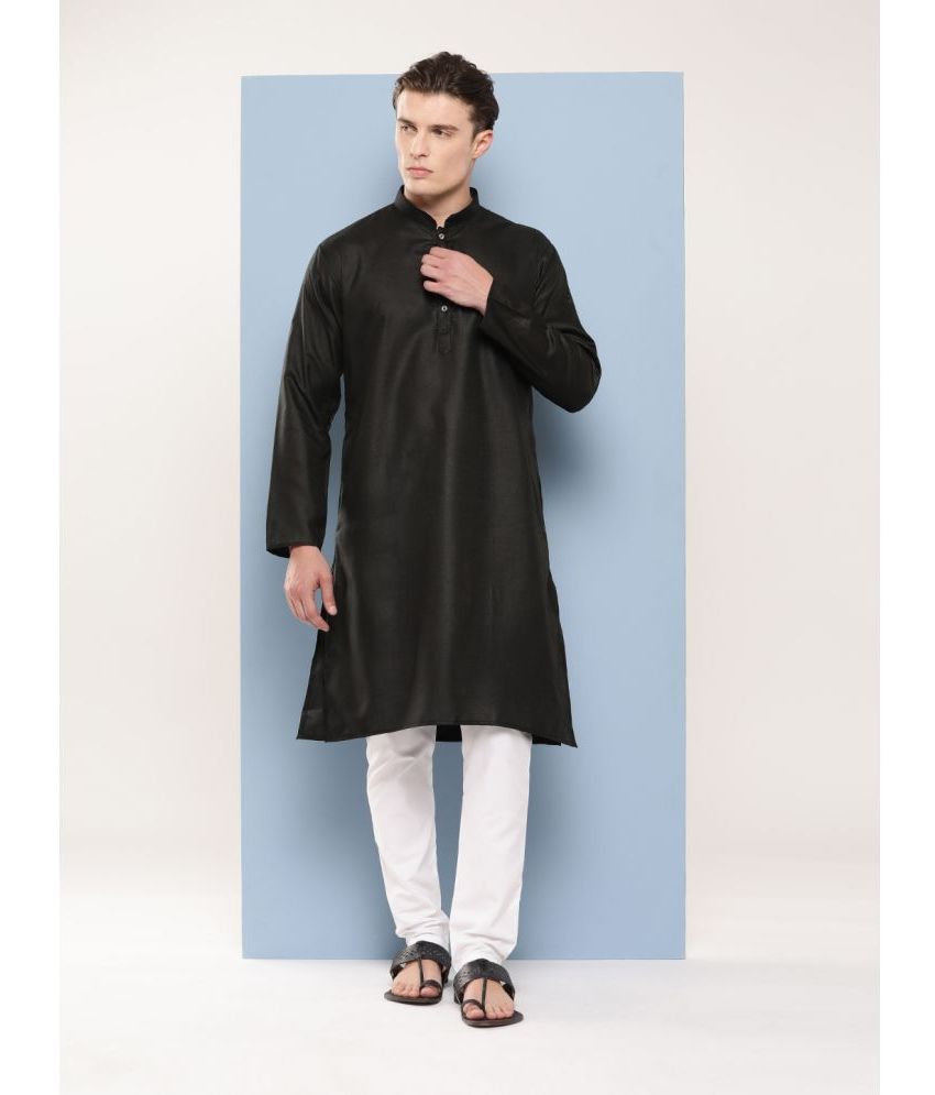     			Aarika Black Cotton Men's Regular Kurta ( Pack of 1 )