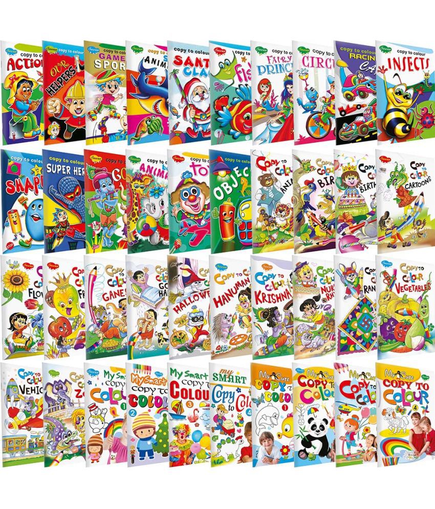     			All In One Copy To Colour | Pack of 40 Colouring Books