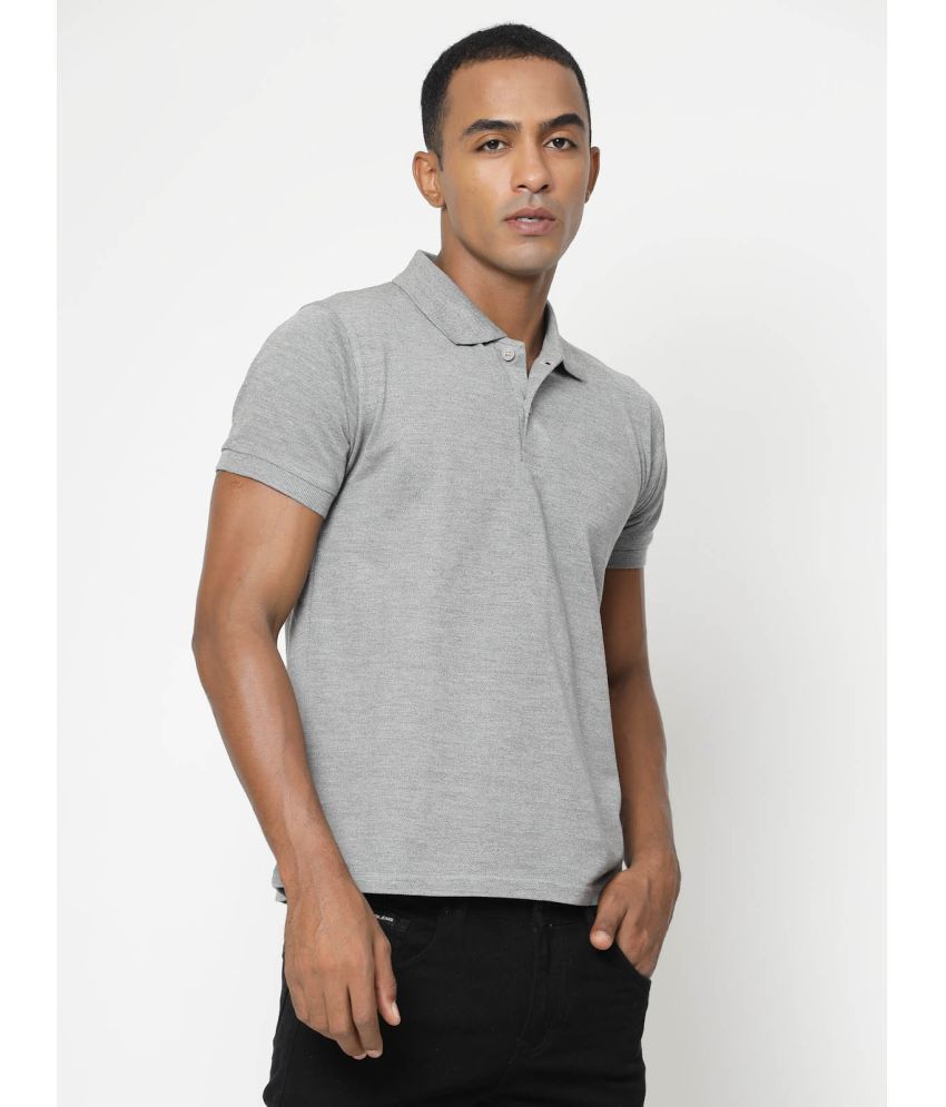     			Fundoo Polyester Slim Fit Solid Half Sleeves Men's Polo T Shirt - Grey ( Pack of 1 )