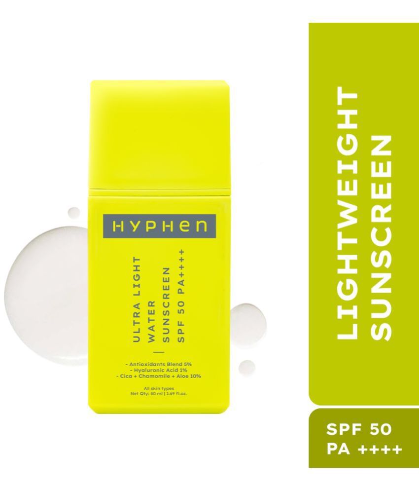     			Hyphen Ultra Light Water Sunscreen SPF 50 PA ++++ UVA-UVB & Blue Light Protection No White Cast