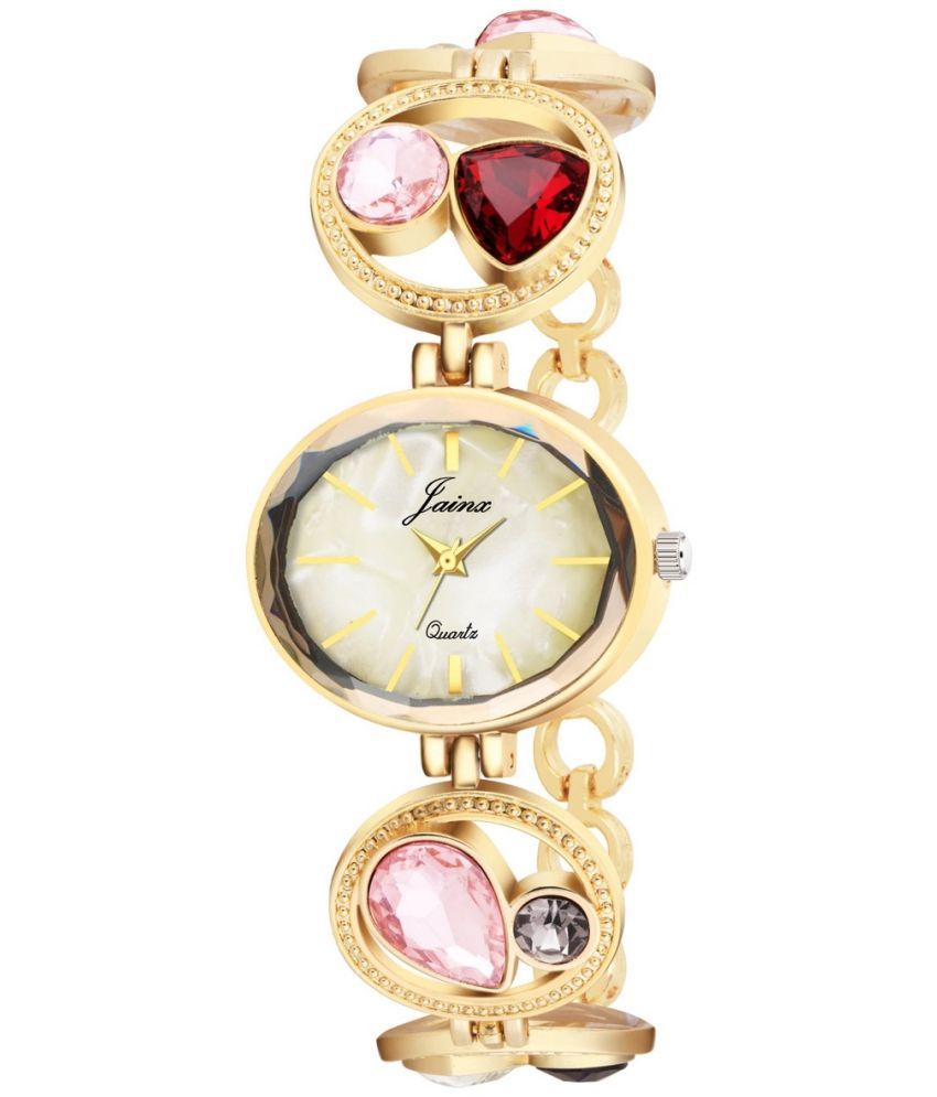     			Jainx Gold Metal Analog Womens Watch