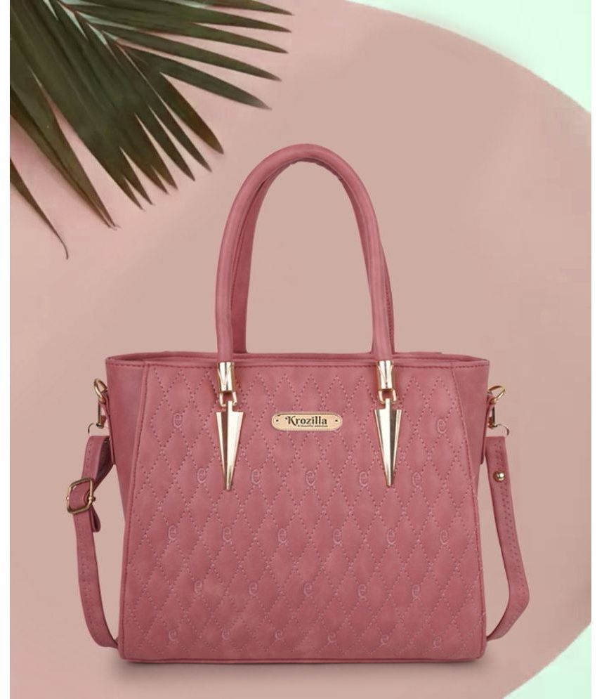     			Krozilla Pink PU Shoulder Bag