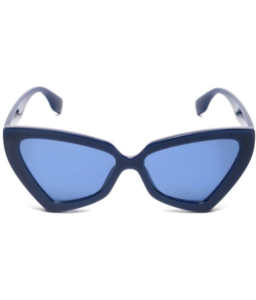     			MESPEE Blue Cat Eye Sunglasses ( Pack of 1 )