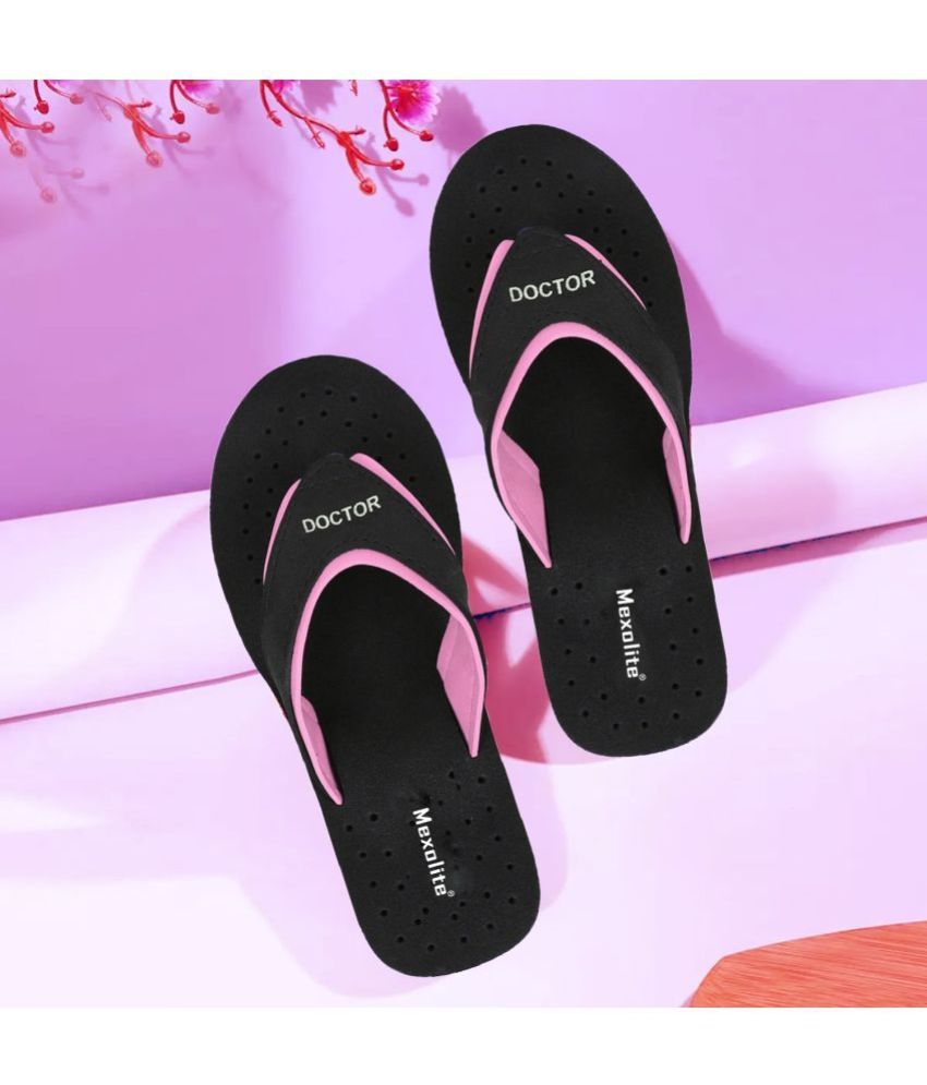     			Mexolite Black Women's Thong Flip Flop