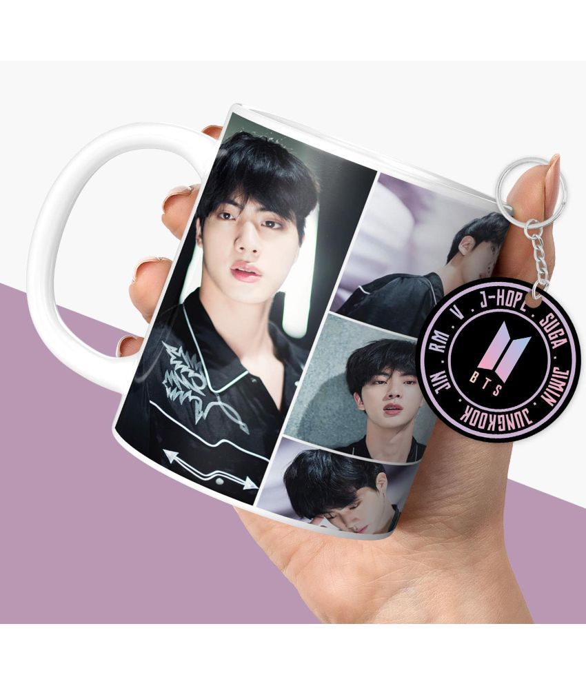     			NH10 DESIGNS BTS Logo Signature White Ceramic Coffee Mug ( Pack of 2 )