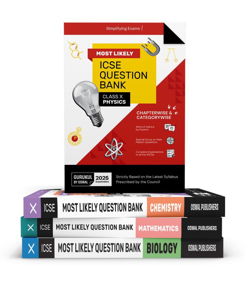     			Oswal-Gurukul Most Likely ICSE Question Bank Class 10 Bundles (Set of 4) : Physics, Chemistry, Maths & Biology for Exam 2024