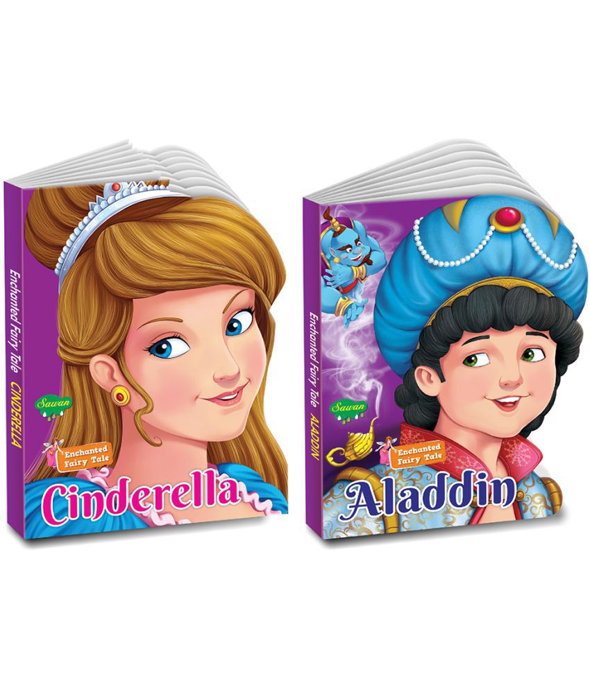     			Sawan Enchanted Fairy Tale Story Books | Pack of 2 Books | Cut Out Die Cut Shape Books (v7)