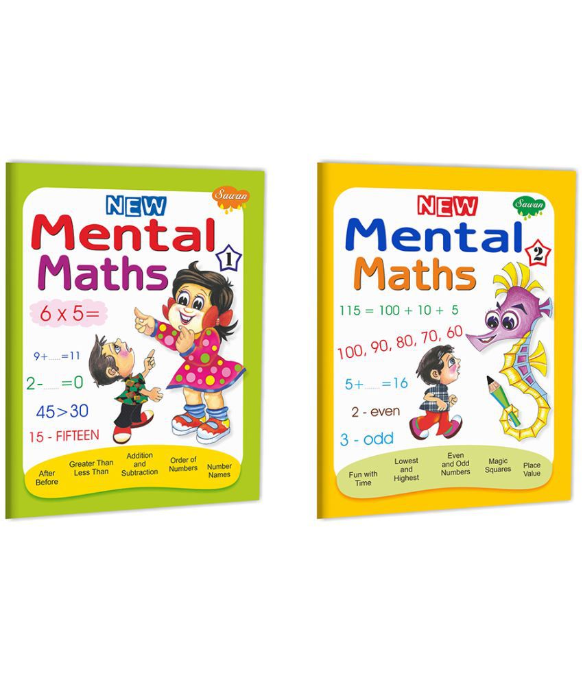     			Set of 2 Maths Learning Books, New Mental Maths-1 and 2 (Two Colour)